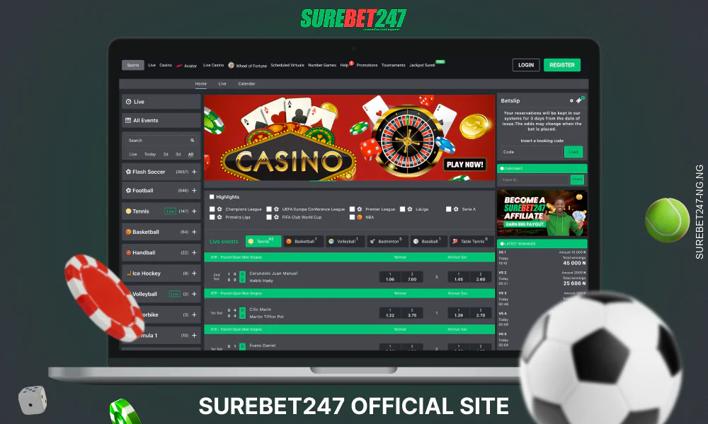 Surebet247 official site for sports betting and casino games in Nigeria
